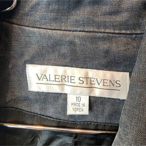 Vintage Black Double Breasted Linen Blazer Jacket Size 10 - Picture 6 of 11